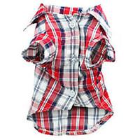 Dog Shirt / T-Shirt Dog Clothes Casual/Daily Plaid/Check Ruby
