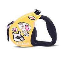 dog leash adjustableretractable cartoon nylon white yellow