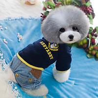 Dog Clothes/Jumpsuit Blue Light Blue Dog Clothes Winter Spring/Fall Jeans Cute Fashion