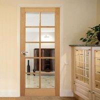 Door Set Kit, SA 10 Pane White Oak Door - Clear Safe Glass