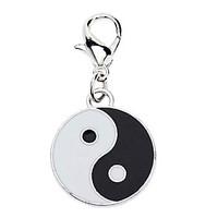 Dog tags Taichi Style Collar Charm for Dogs Cats (Black with White)