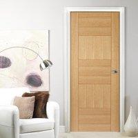 Door Set Kit, Quebec Oak Flush Door - Panelled Effect - Prefinished