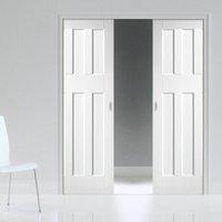 double pocket dx60s style white primed panel door