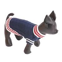 Dog Sweater Dog Clothes Fashion Casual/Daily Color Block Dark Blue Red