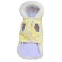 Dog Coat Hoodie Dog Clothes Casual/Daily Keep Warm Solid Yellow Blue