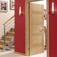 Door Set Kit, Monaco Flush Oak Veneered Door - Prefinished