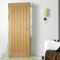 Door Set Kit, Mexicano Oak Door - Vertical Lining - Prefinished