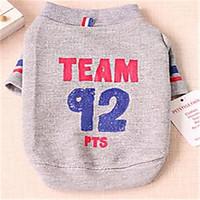 Dog Shirt / T-Shirt Dog Clothes Casual/Daily Letter Number White Gray
