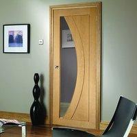 door set kit salerno oak door clear safe glass prefinished