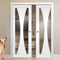 Double Pocket Verona Primed Door with Clear Safe Glass