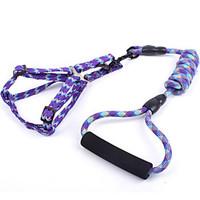 Dog Harness / Leash Adjustable/Retractable / Safety / Soft Patchwork Yellow / Purple / Orange / Rose Nylon
