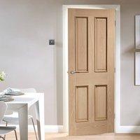 Door Set Kit, Victorian Oak 4 Panelled Door - Raised Mouldings