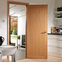 Door Set Kit, Pesaro Oak Flush Door - Prefinished