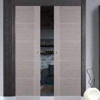 Double Pocket Light Grey Vancouver Door - Prefinished