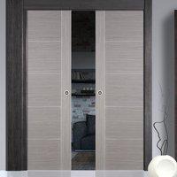 double pocket light grey vancouver door prefinished