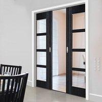 double pocket ash grey zanzibar door prefinished with clear safety gla ...