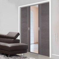 Double Pocket Chocolate Grey Alcaraz Door - Prefinished