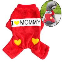 Dog Clothes/Jumpsuit Pajamas Dog Clothes Winter Spring/Fall Letter Number Cute Casual/Daily Red Blue