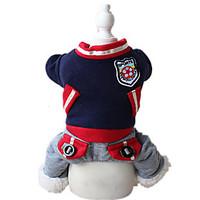 Dog Clothes/Jumpsuit Red / Blue Dog Clothes Winter / Spring/Fall Solid Sports