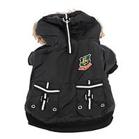 dog coat hoodie black dog clothes winter springfall letter number fash ...