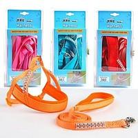 Dog Harness Adjustable/Retractable Red / Blue / Pink / Orange Nylon