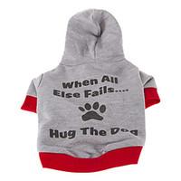 dog hoodie blue gray dog clothes winter springfall letter number casua ...