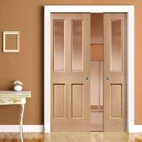 double pocket malton oak door no raised mould with bevelled clear safe ...