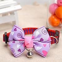 dog collar adjustableretractable with bell purple nylon