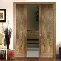 Double Pocket Porto Walnut 1 Panel Door with Lacquer Varnish Finish