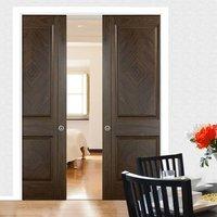 Double Pocket Madrid Walnut Veneer Door with Lacquer Pre-Finishing