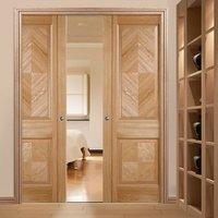 double pocket madrid oak veneer door with lacquer pre finishing