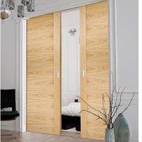 Double Pocket Sofia Oak Solid Internal Doors - Prefinished
