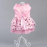 Dog Dress Dog Clothes Party Casual/Daily Birthday Holiday Fashion Wedding Halloween Christmas New Year\'s Stars Blushing Pink