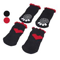 dog socks casualdaily keep warm winter springfall hearts red black cot ...