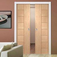 Double Pocket Messina Oak Flush Door - Prefinished