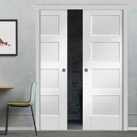 Double Pocket Shaker 4 Panel Primed Door