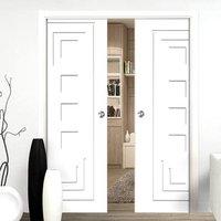 double pocket altino primed flush panel door