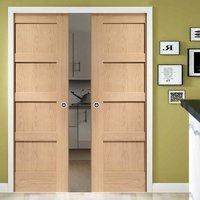 Double Pocket Shaker Oak 4 Panel Solid Door