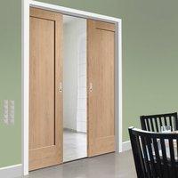 double pocket pattern 10 oak 1 panel door prefinished