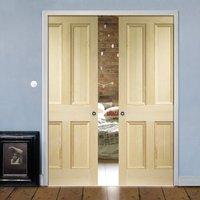 Double Pocket Edwardian 4 Panel VG Pine Solid Door