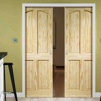 Double Pocket Rio 4 Panel Clear Pine Door