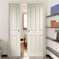 Double Pocket Victorian 4 Panel Door with Primed Grained Effect