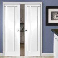 double pocket worcester primed 3 panel door