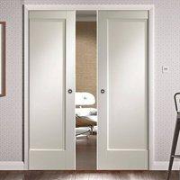 Double Pocket Pattern 10 Style Panel Door is Primed