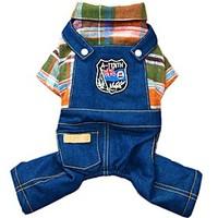 Dog Clothes/Jumpsuit Denim Jacket/Jeans Jacket Dog Clothes Winter Spring/Fall Jeans Cowboy Fashion Orange Rose