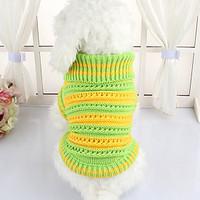 Dog Sweater Dog Clothes Cute Casual/Daily Stripe Green