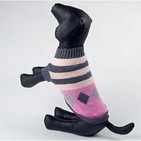 Dog Sweater Dog Clothes Winter Geometic Fashion Casual/Daily Fuchsia