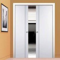 Double Pocket Sierra Blanco White Painted Flush Door