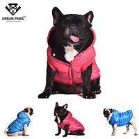 Dog Coat Hoodie Vest Red Blue Gray Dog Clothes Winter Spring/Fall Solid Casual/Daily Keep Warm