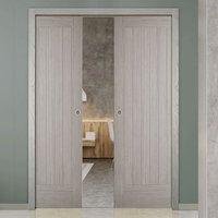 Double Pocket Somerset Light Grey Internal Doors - Prefinished